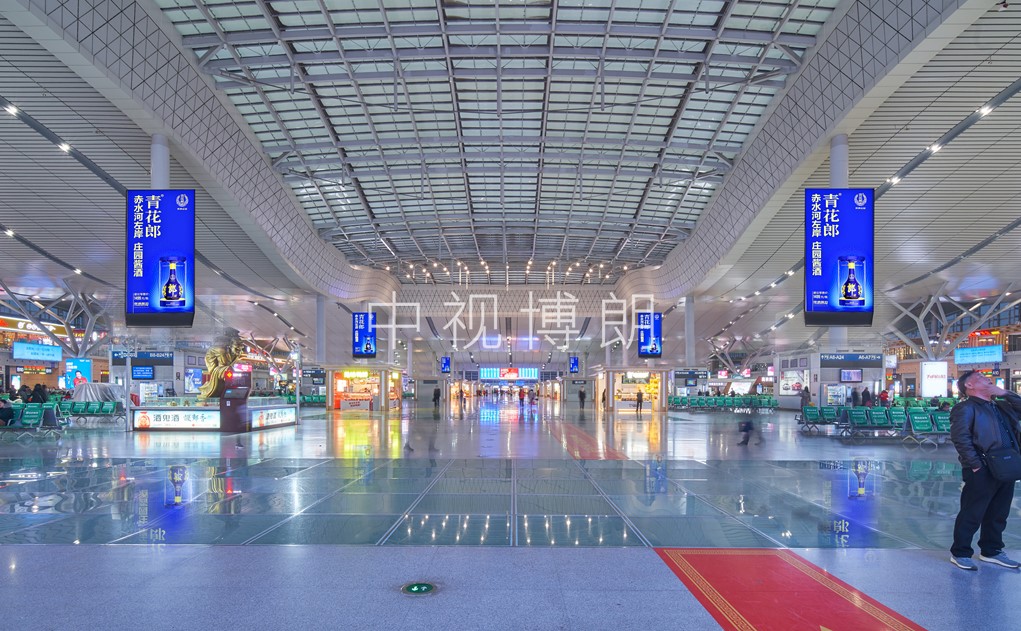 长沙南站广告-候车大厅中央数字屏套装