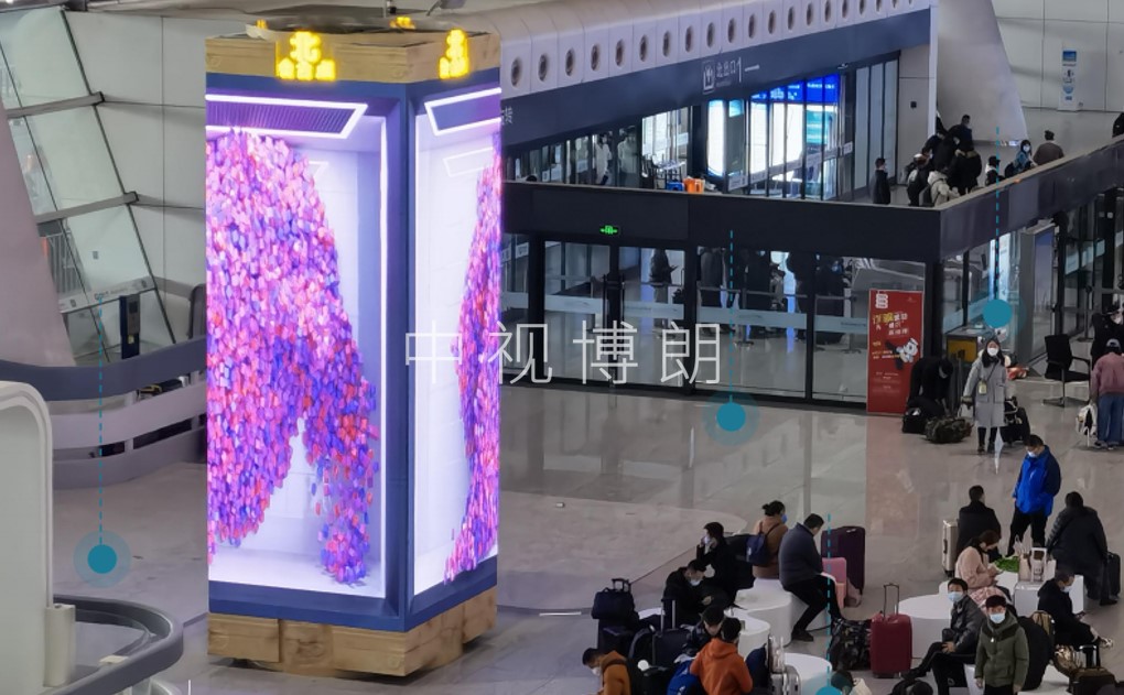 杭州东站广告-候车室裸眼3D立柱