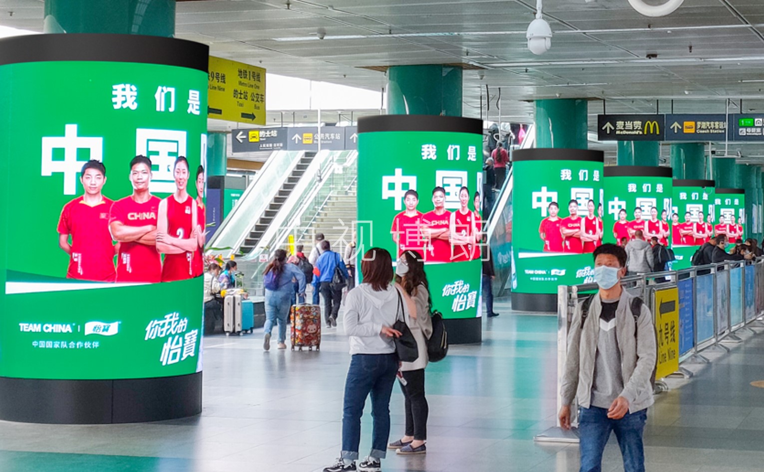 深圳站广告-出站及换乘区立柱LED屏套装